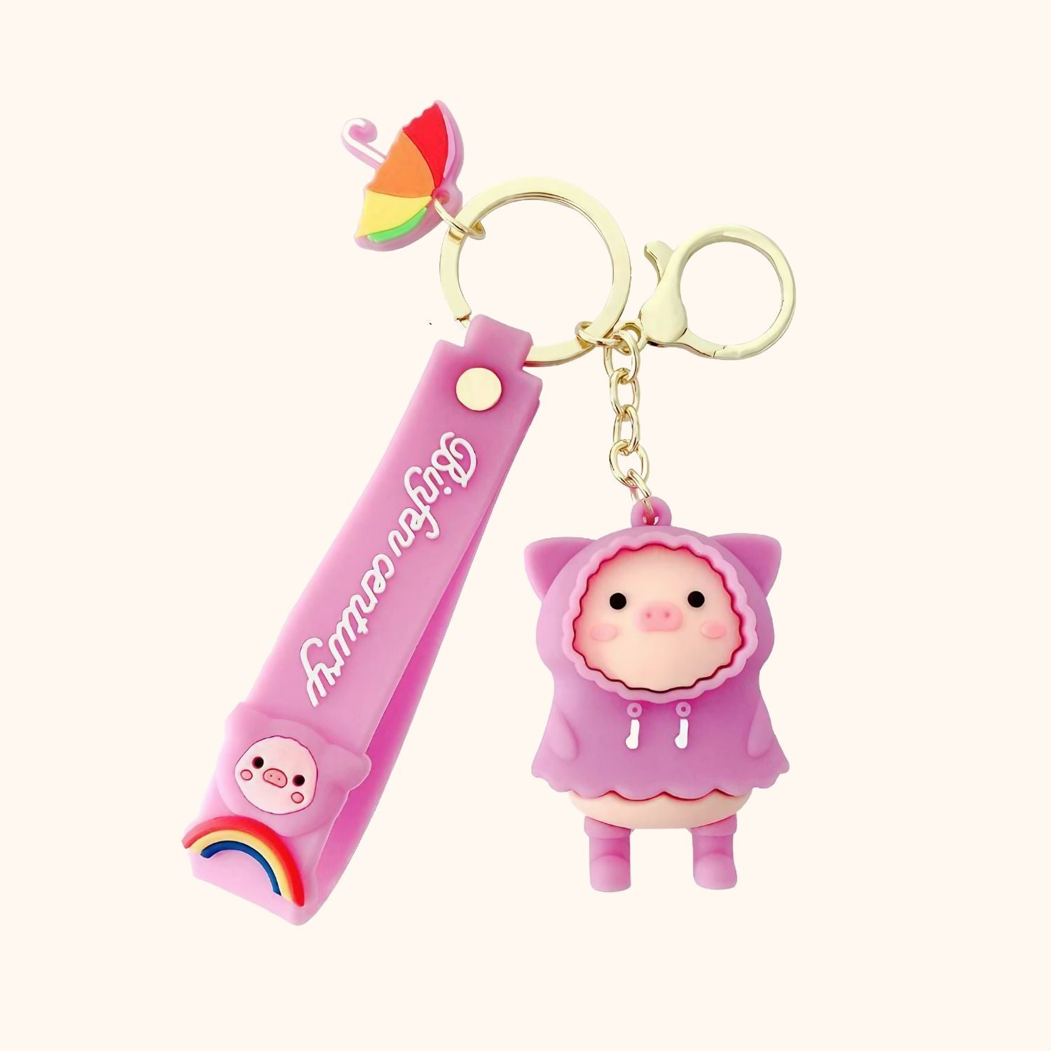Porte-clé cochon rose