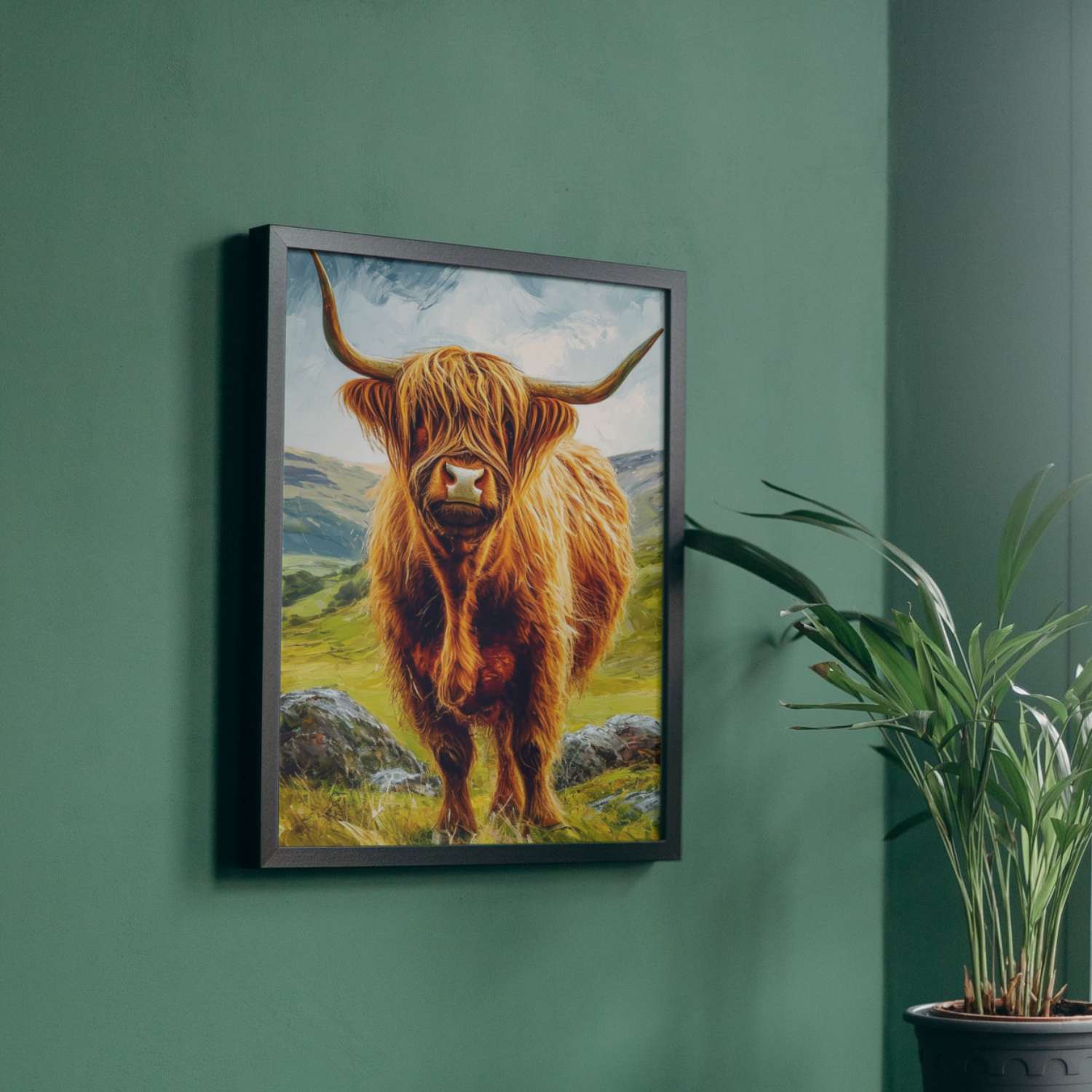 Poster Highland cow TARTAN