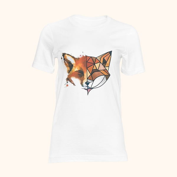 T-shirt renard imprimé aquarelle