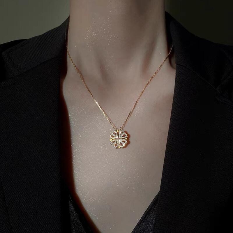 Collier cœur trèfle