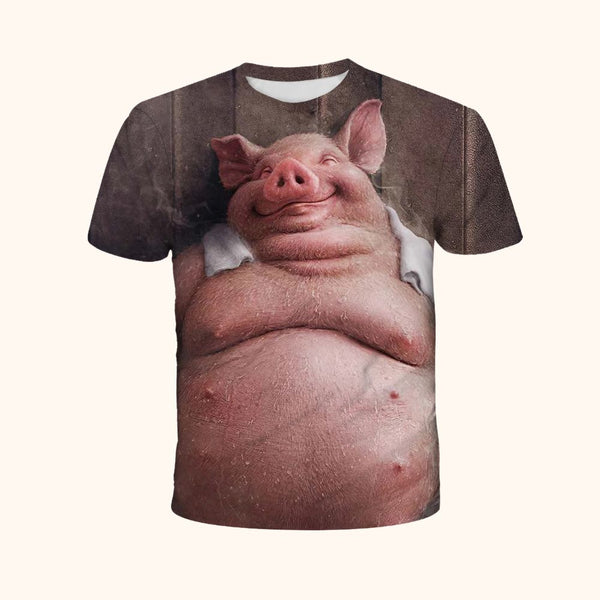 T-shirt 3D gros cochon