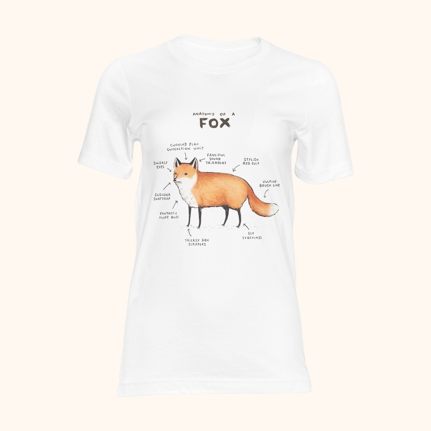 T-shirt Motif Renard Avec Radio - Illustration Animale Musique, Coupe Classique, Pour Hommes, Femmes, Enfants