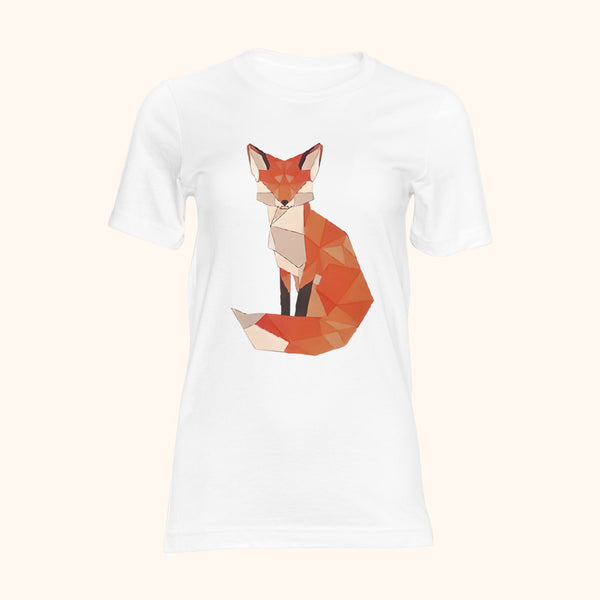 T-shirt origami renard roux