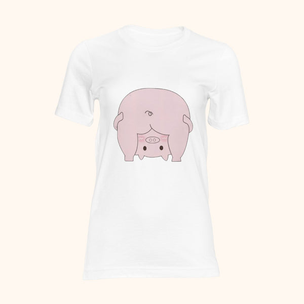 T-shirt cochon à l'envers