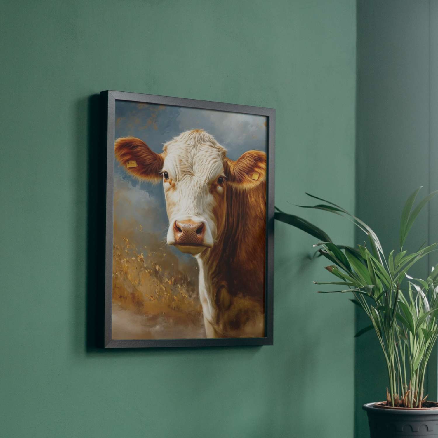 Tableau de vache peinture PÂTURAGE
