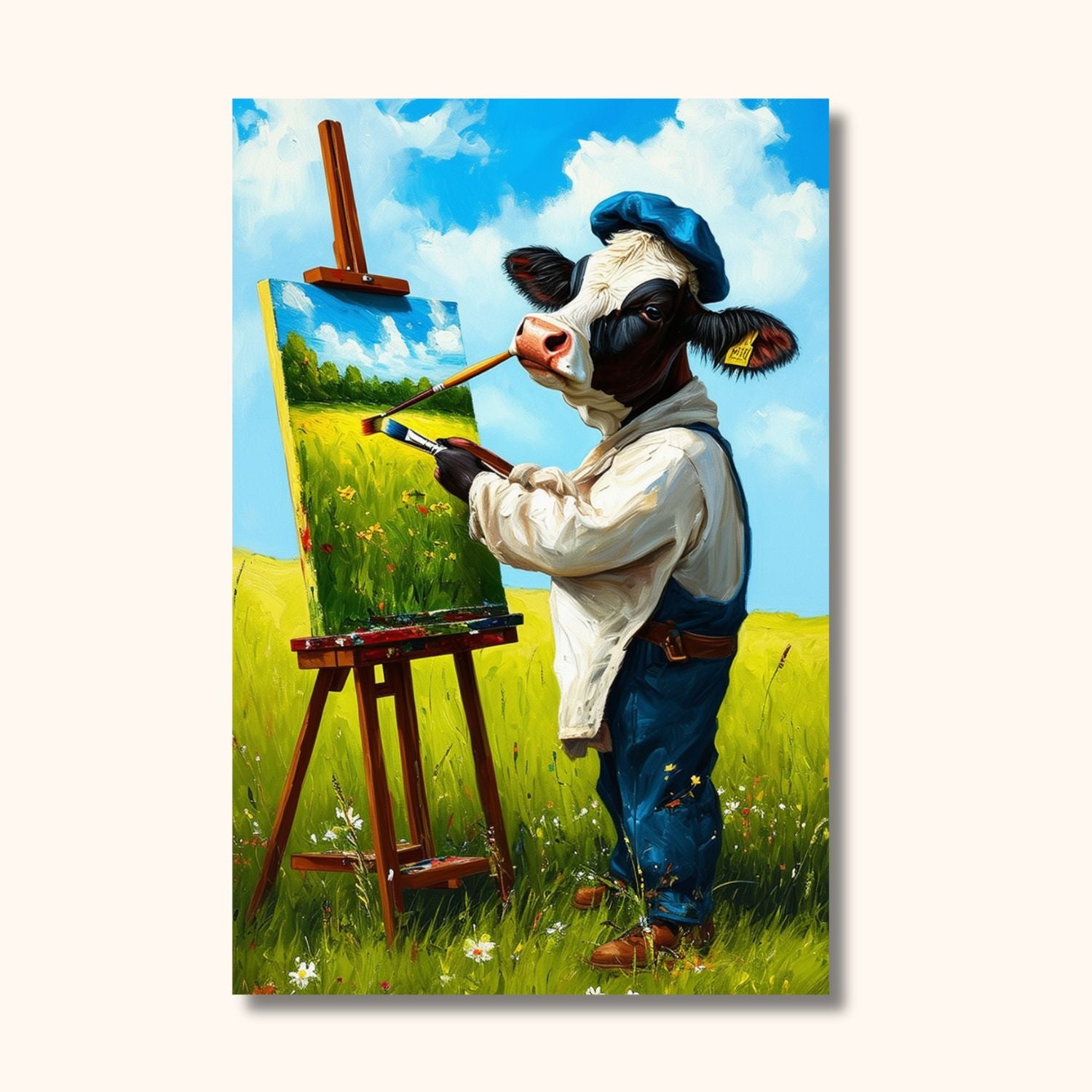 Tableau peintre vache BOVINARTISTE