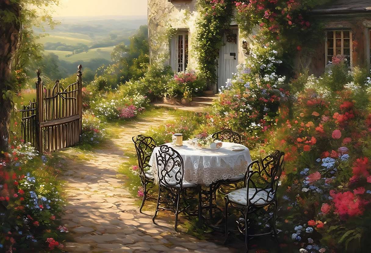 Un coin de paradis où la nature s'exprime en couleurs et parfums, offrant un tableau vivant de sérénité champêtre