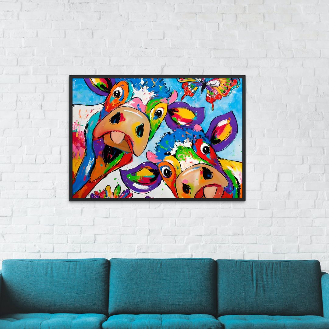 Tableau vache coloré - Le Petit Fermier