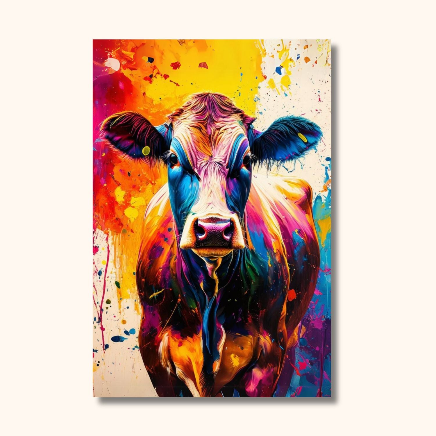Tableau vache multicolore EDEN