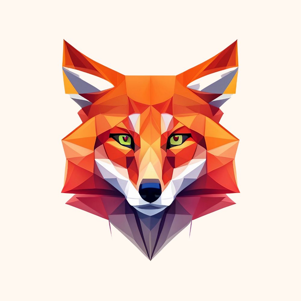 Tatouage renard géométrique