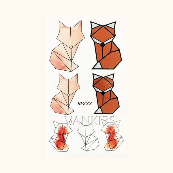 Tatouage renard origami