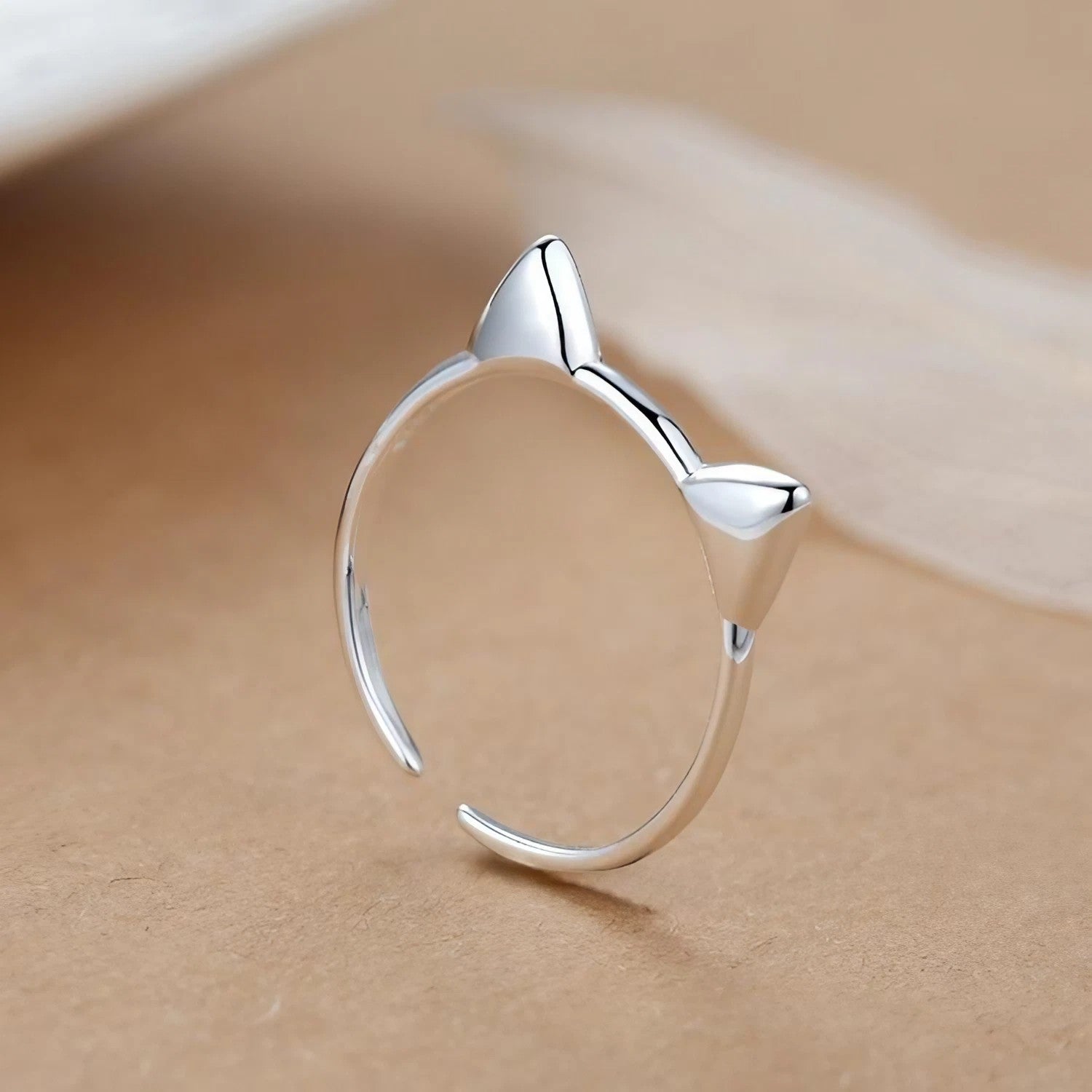 Bague en argent oreilles de chat