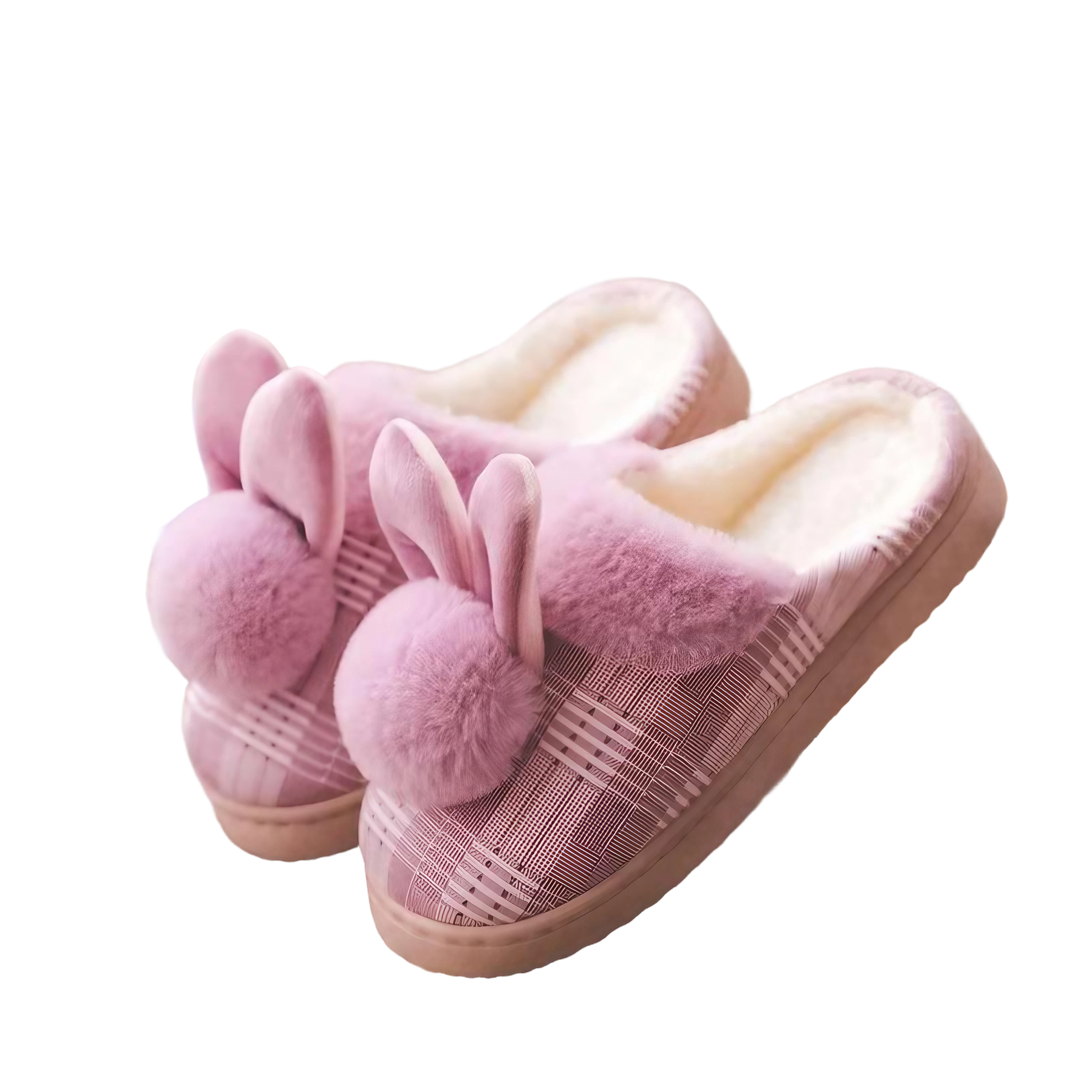 Pantoufles lapin à carreaux