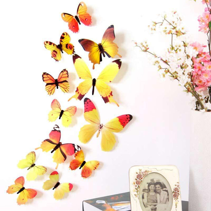 12 stickers muraux en forme de papillons - Le Petit Fermier