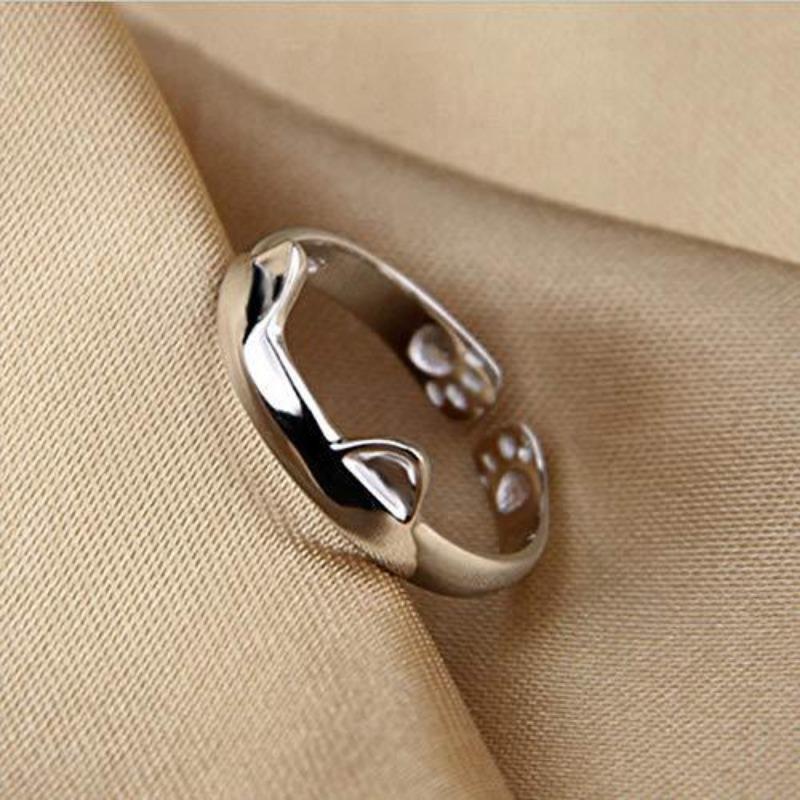 Bague argentée oreilles de chat - Le Petit Fermier