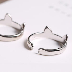 Bague argentée oreilles de chat - Le Petit Fermier