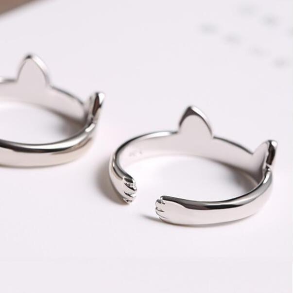 Bague argentée oreilles de chat - Le Petit Fermier