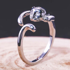 Bague chat aux yeux de cristal - Le Petit Fermier