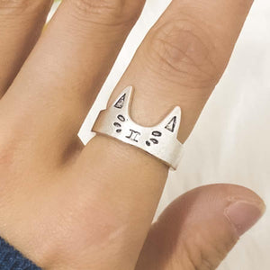 Bague chat cartoon argentée - Le Petit Fermier