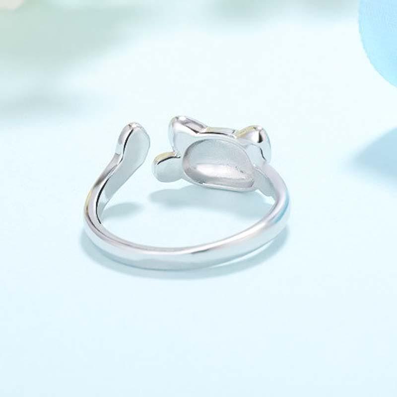 Bague chat élégante en argent véritable - Le Petit Fermier
