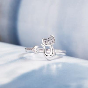 Bague chat élégante et cristal - Le Petit Fermier