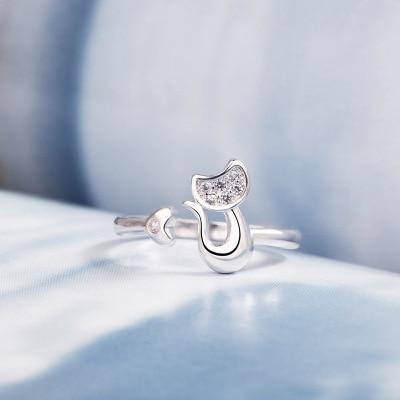 Bague chat élégante et cristal - Le Petit Fermier