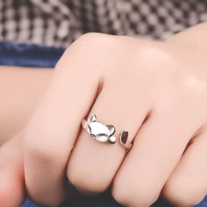 Bague chat kawaii en argent 925 - Le Petit Fermier