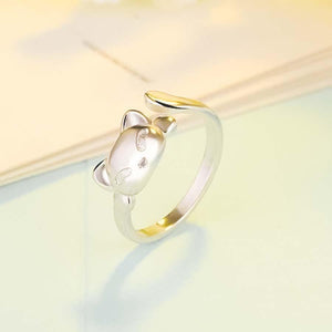 Bague chat kawaii en argent 925 - Le Petit Fermier