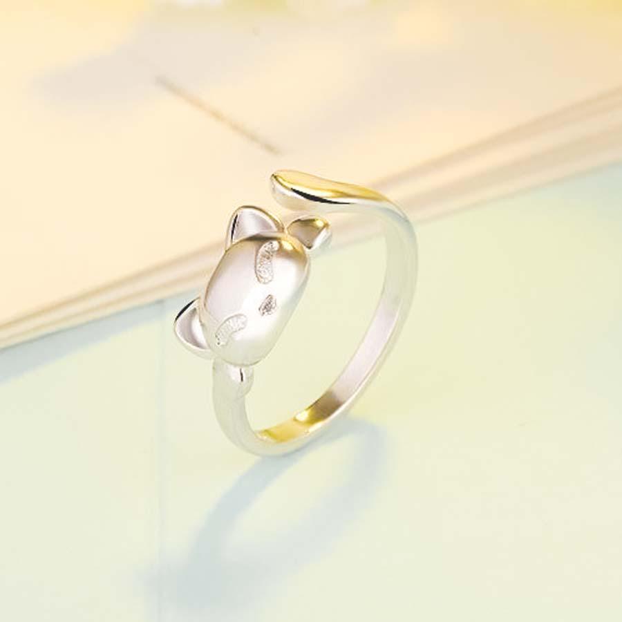 Bague chat kawaii en argent 925 - Le Petit Fermier