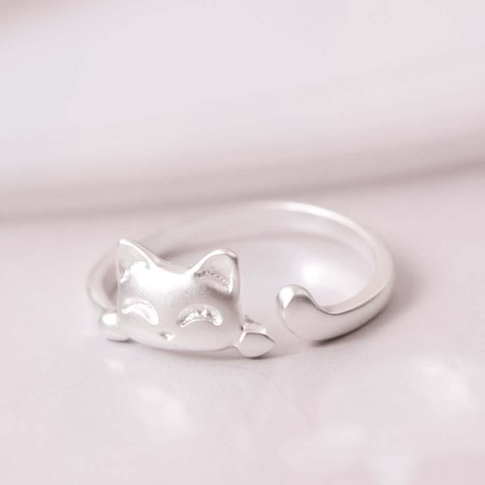 Bague chat kawaii en argent 925 - Le Petit Fermier