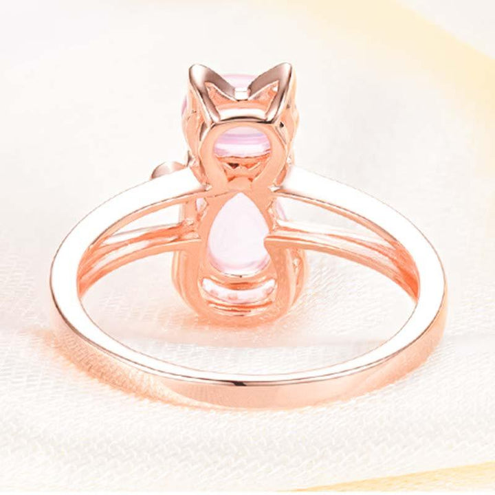 Bague chat le cristal rose - Le Petit Fermier