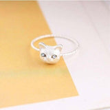 Bague chat luxueuse argentée - Le Petit Fermier