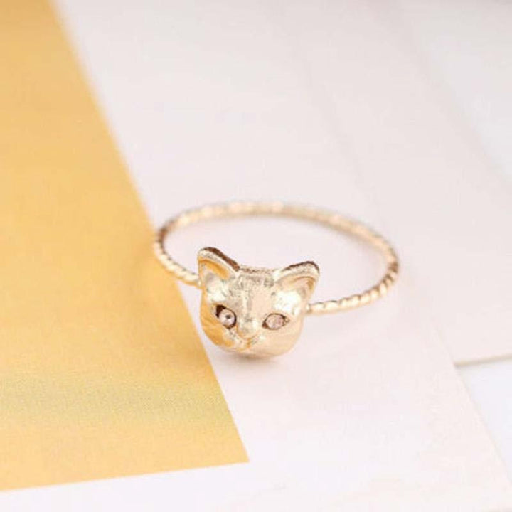 Bague chat luxueuse dorée - Le Petit Fermier