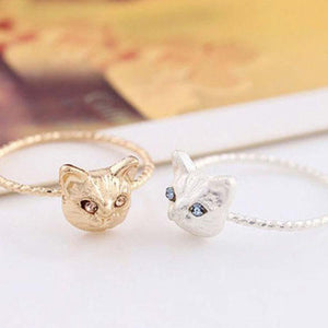 Bague chat luxueuse dorée - Le Petit Fermier