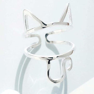 Bague chat originale en argent véritable - Le Petit Fermier