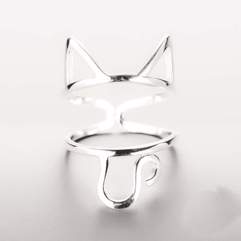 Bague chat originale en argent véritable - Le Petit Fermier