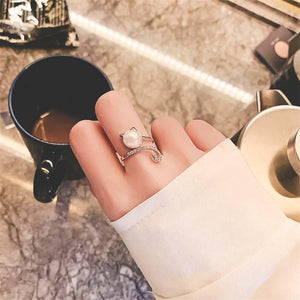 Bague chat petite perle - Le Petit Fermier