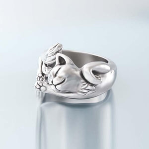 Bague chat qui dort - Le Petit Fermier