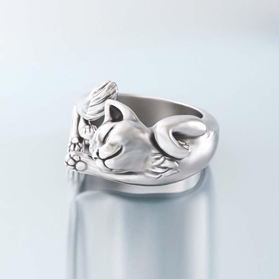 Bague chat qui dort - Le Petit Fermier