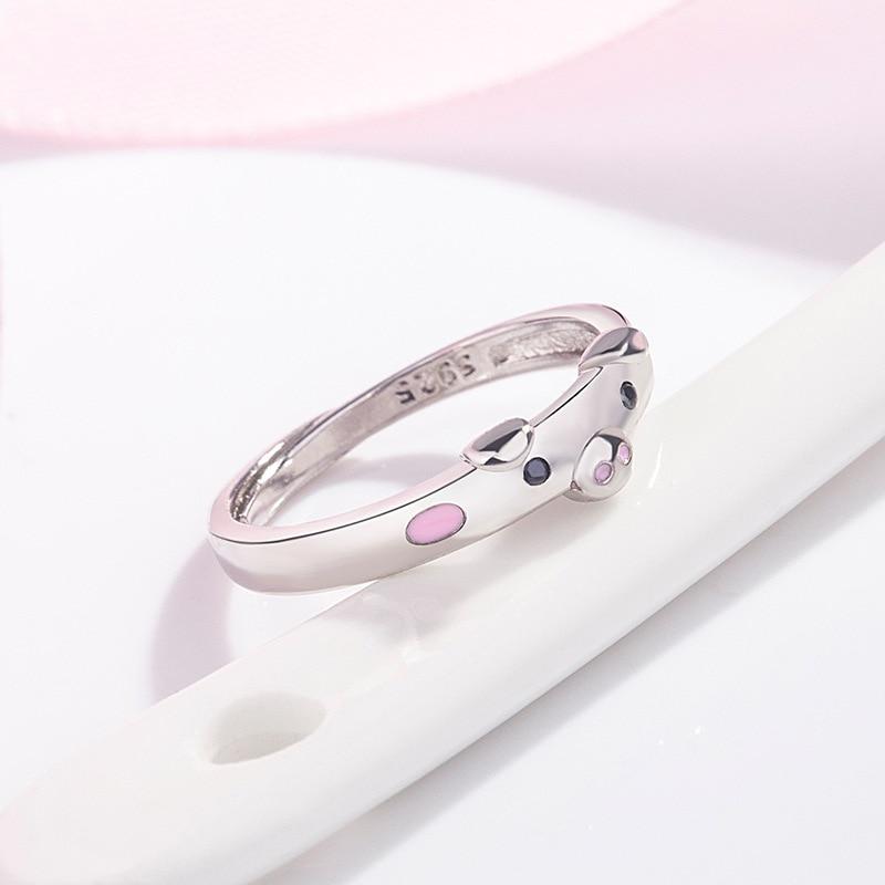 Bague cochon plaquée argent - Le Petit Fermier