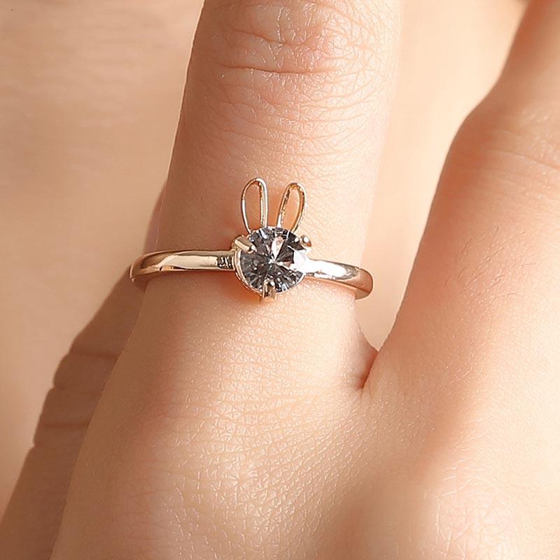 Bague dorée oreilles de lapin - Le Petit Fermier