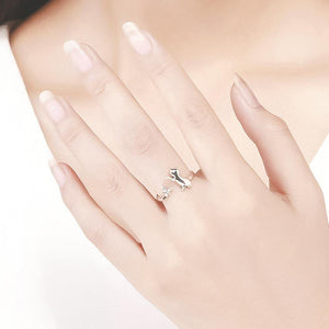 Bague en argent chat en papillon - Le Petit Fermier