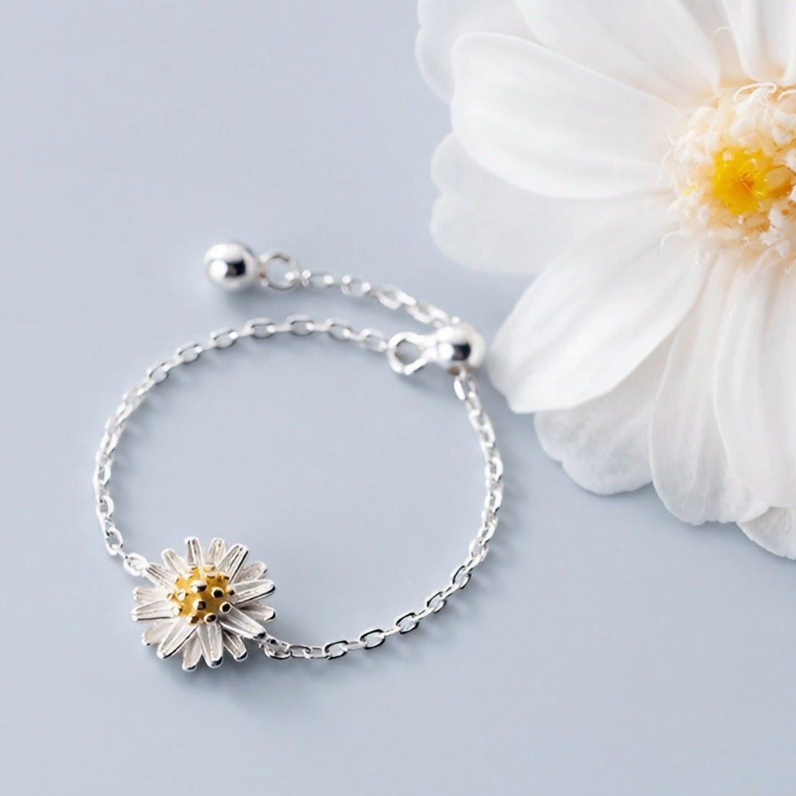 Bague la petite marguerite en argent véritable - Le Petit Fermier