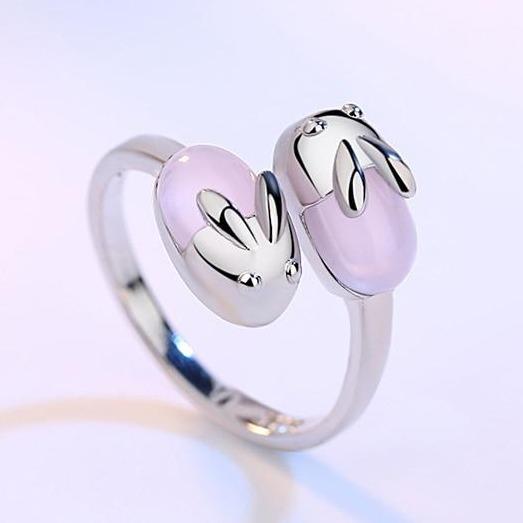 Bague lapin en quartz rose - Le Petit Fermier