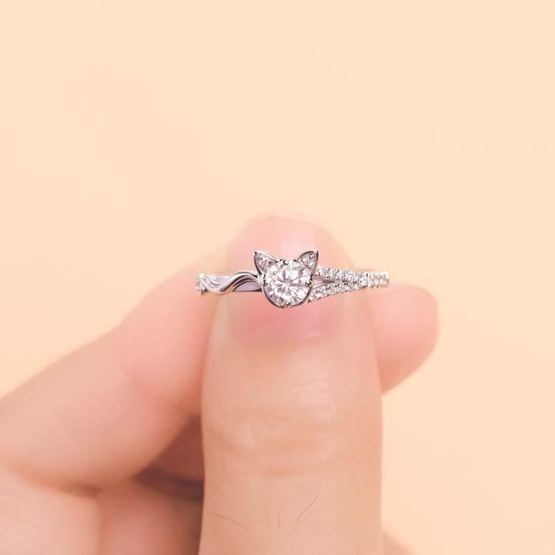 Bague le mignon chat de cristal - Le Petit Fermier