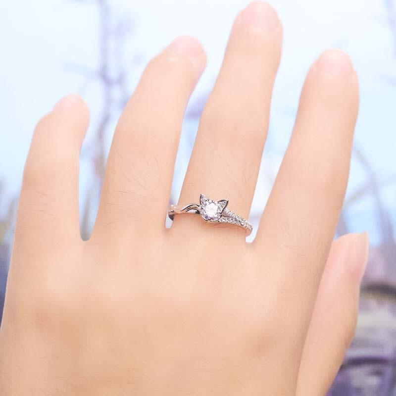 Bague le mignon chat de cristal - Le Petit Fermier