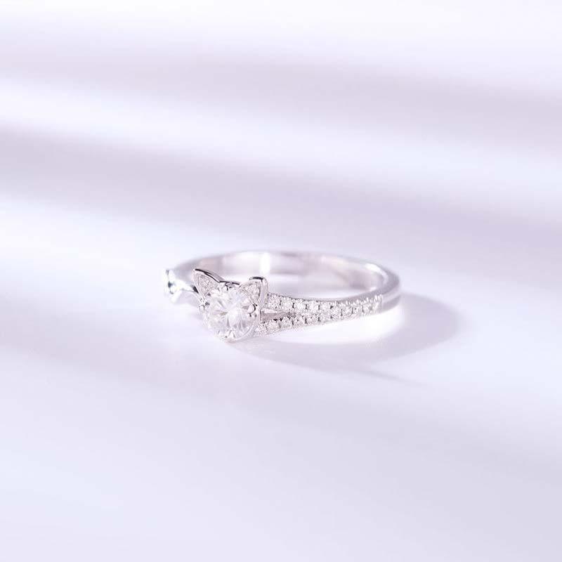 Bague le mignon chat de cristal - Le Petit Fermier