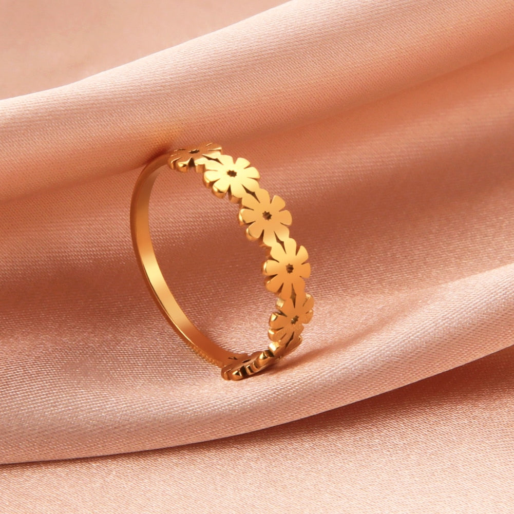 Bague les petites marguerites dorées - Le Petit Fermier