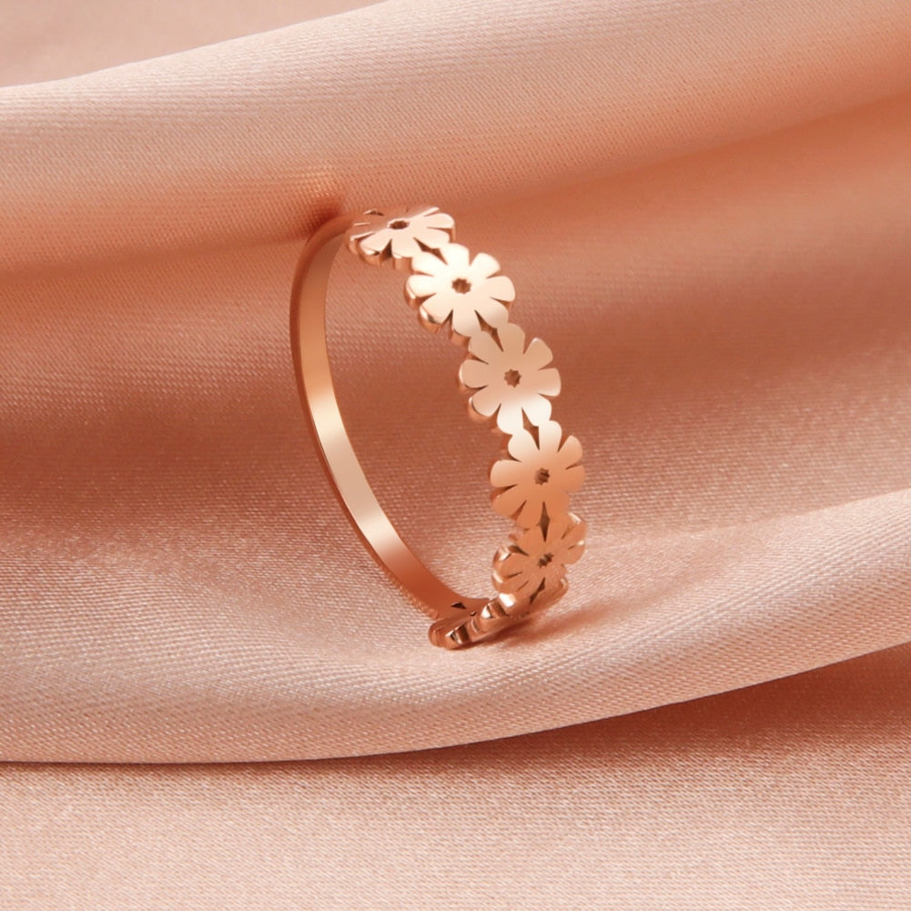 Bague les petites marguerites rose gold - Le Petit Fermier