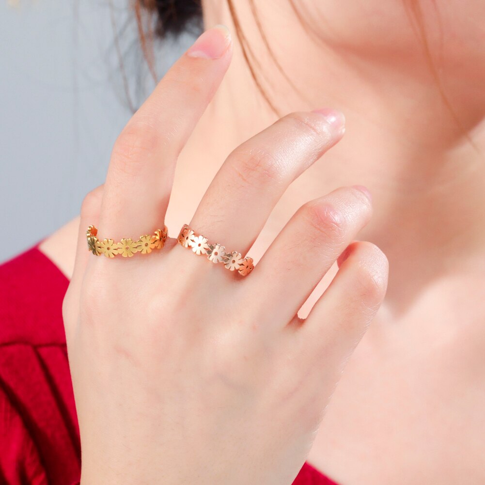 Bague les petites marguerites rose gold - Le Petit Fermier